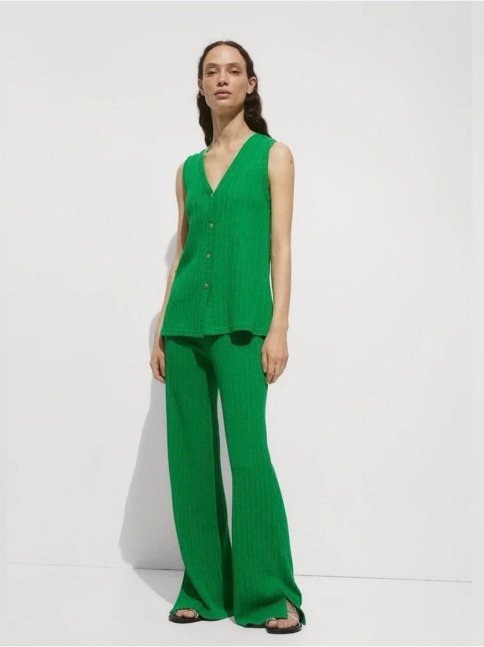 Mango Bright Green Knit Vest - Picture 2 of 11